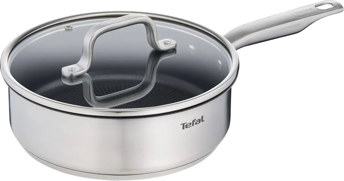 

Сотейник Tefal "Virtuoso, индукционный, Ø 24 см", нержавеющая сталь, с крышкой, нержавеющая сталь премиум-класса, титановое антипригарное антипригарное покрытие Ø 24 см + высота 8,8 см, цвет Edelstahl