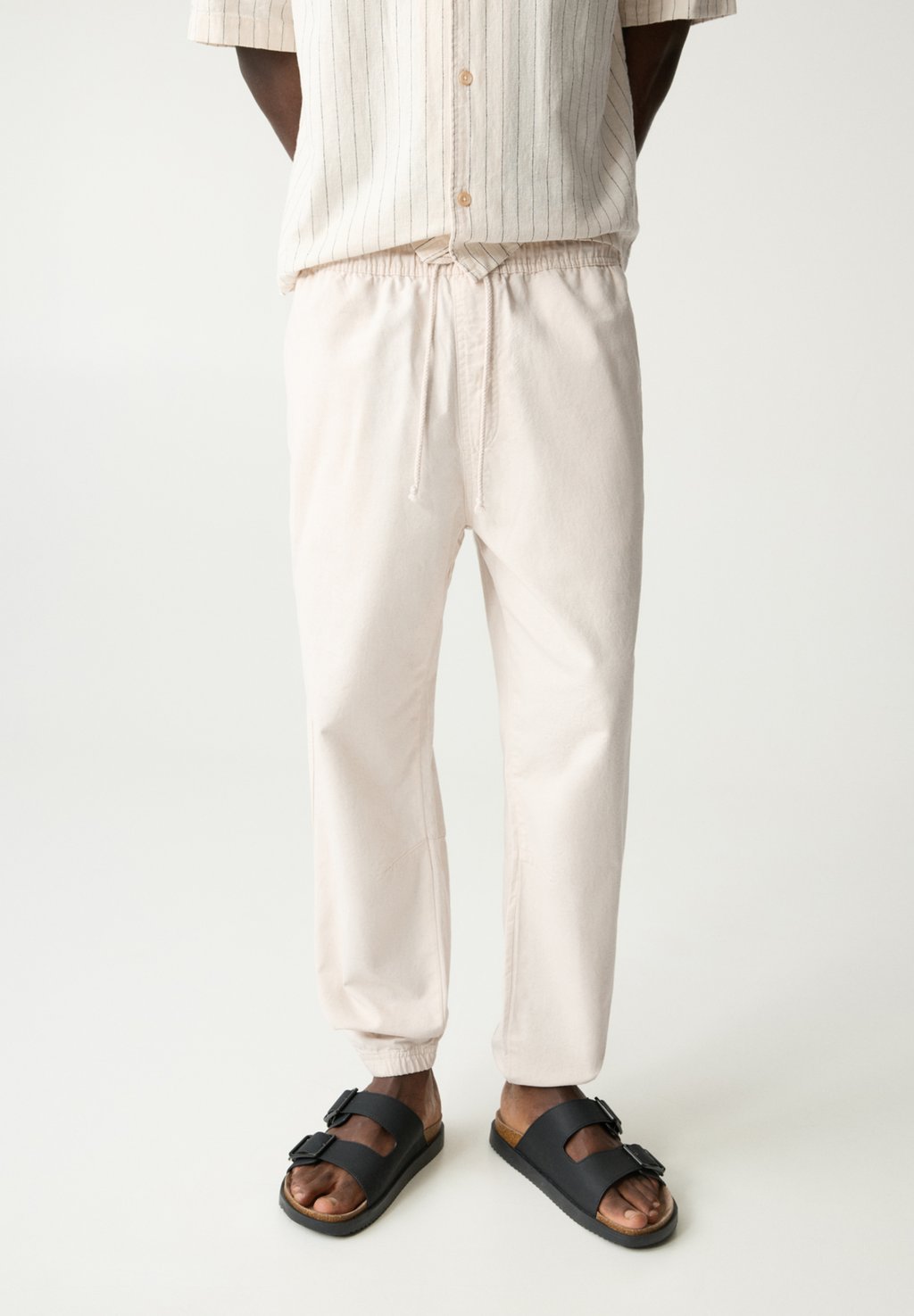 

Спортивные штаны LINEN BLEND JOGGERS PULL&BEAR, бежевый