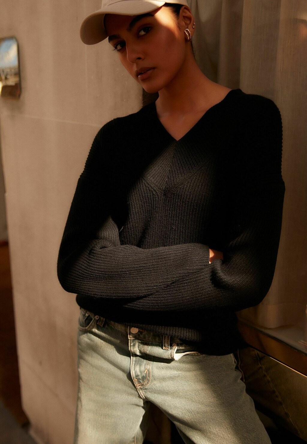 

Вязаный свитер V-NECK PETITE Next, черный