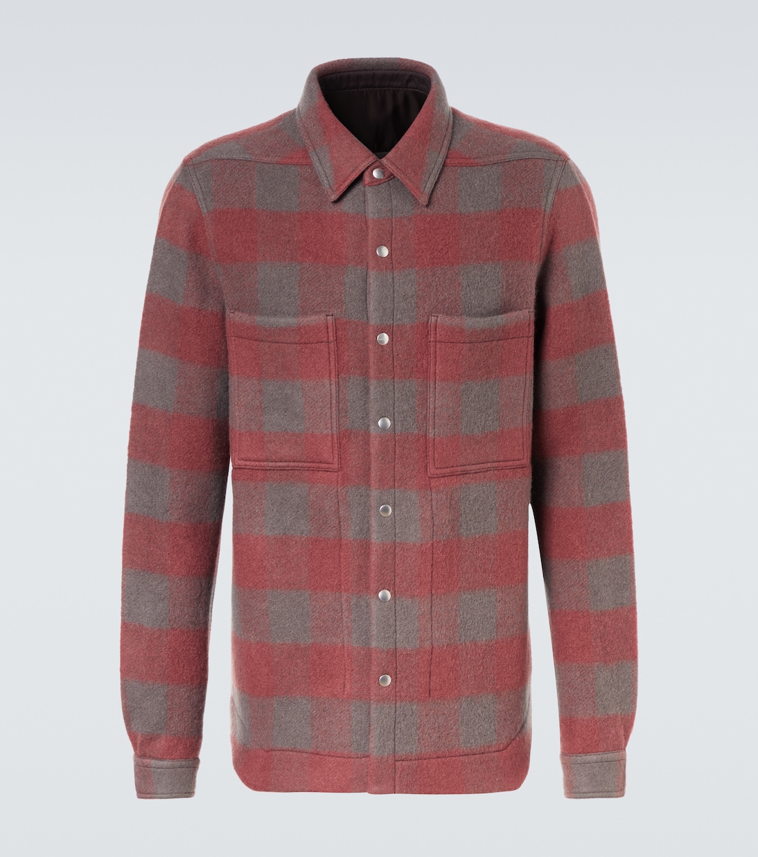 

Клетчатая верхняя рубашка из натуральной шерсти Rick Owens, Rosewood Plaid