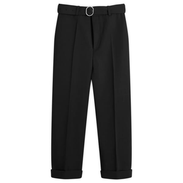 

Брюки из шерстяного габардина с поясом Jil Sander, черный