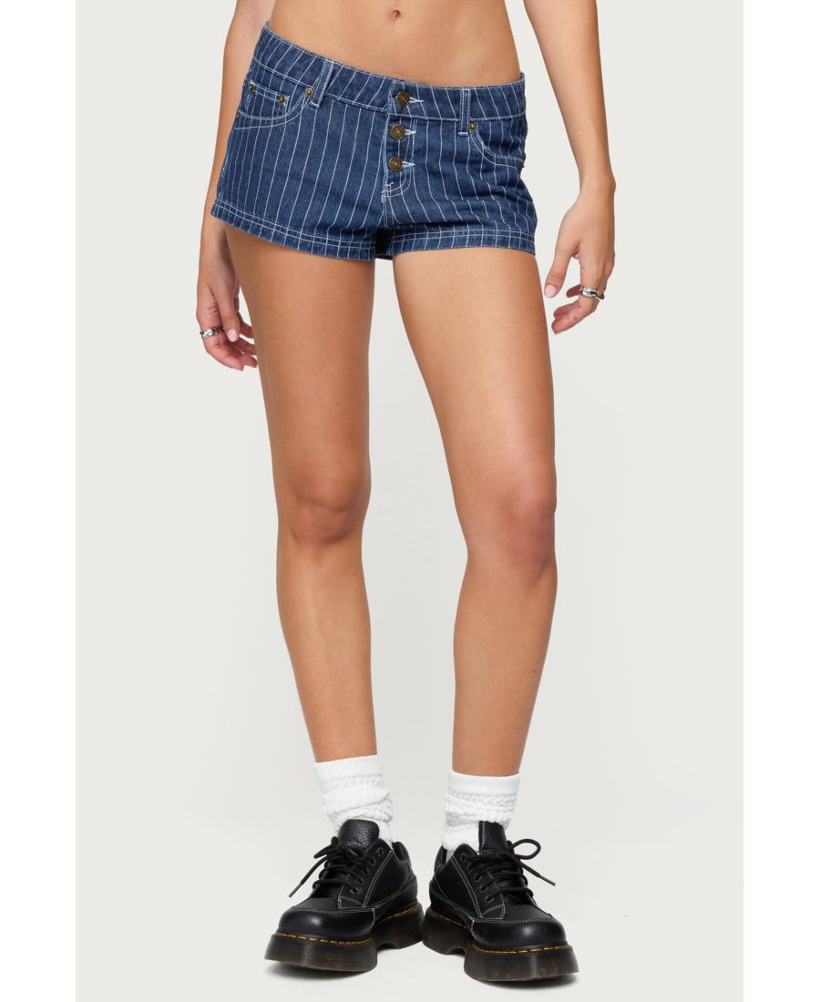 

Женские джинсовые шорты Hanson в полоску Edikted, Blue