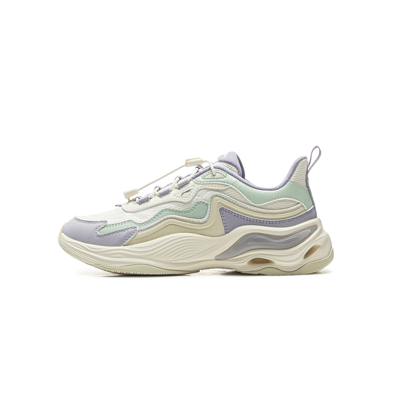 

LINING YOUNG Кроссовки для детей из коллекции Sports Life Cloud River Low-Go. Цвет: восковой желтый/бежевый/фиолетовый, дымчато-голубой.