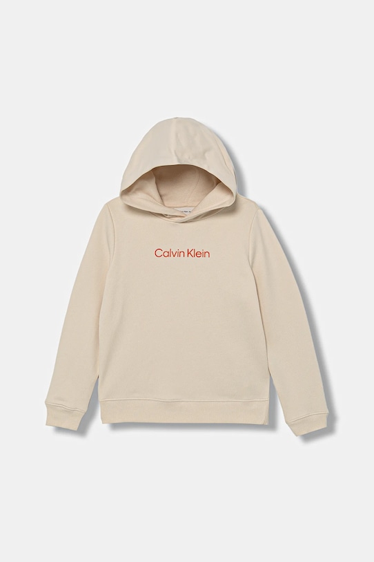 

Детская хлопковая толстовка Calvin Klein Jeans, бежевый