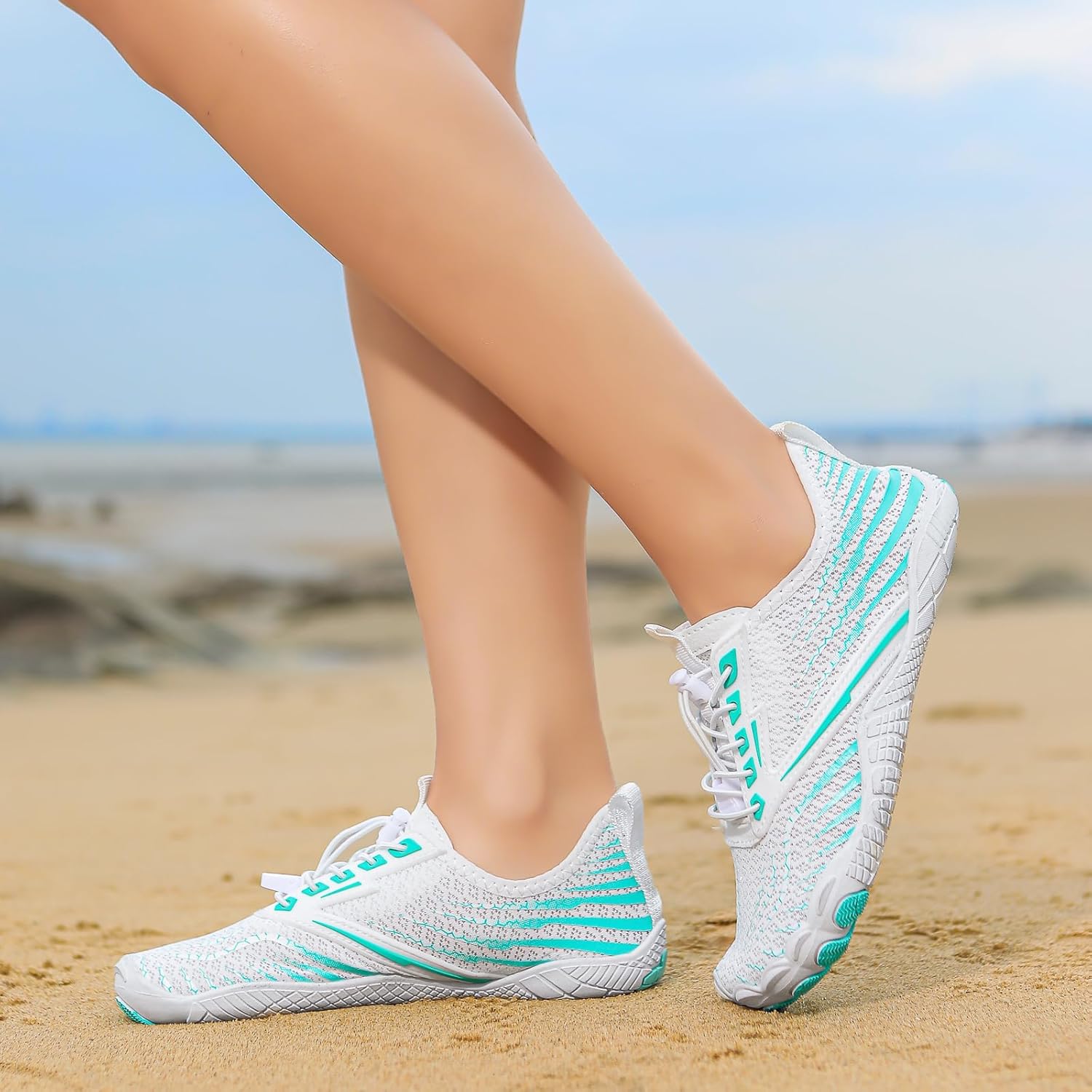 Женские кроссовки Kubbon Barefoot с широкой носовой частью, противоскользящие, унисекс, для спорта, активного отдыха и бега, быстросохнущая водная обувь для походов и прогулок, зеленый — фото 3