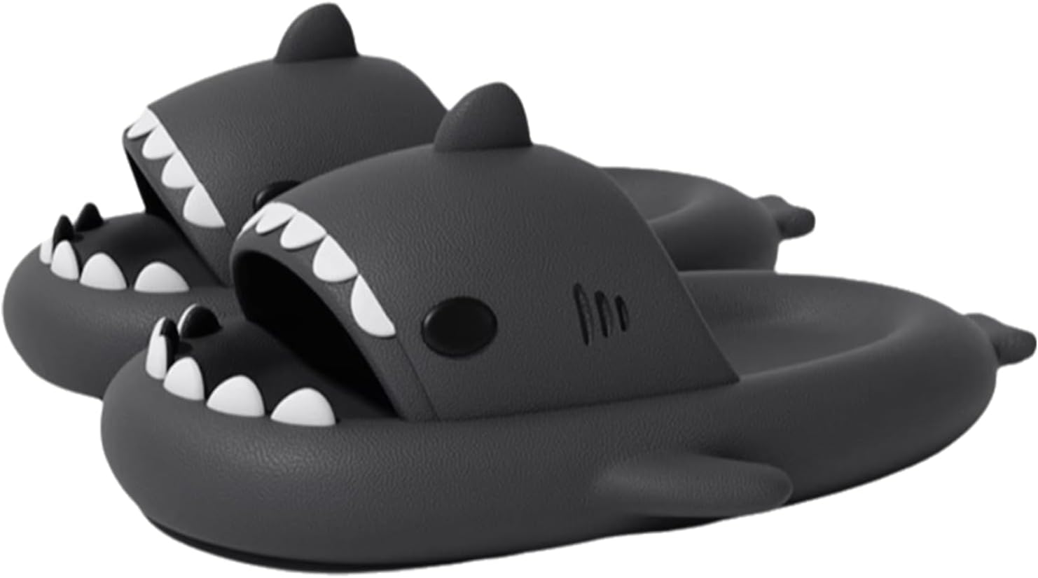 

Летаргическая акулья обувь для мужчин и женщин, милые плюшевые тапочки-животные для взрослых, уютные нескользящие акульи сандалии для ванной и улицы Lethargic, черный