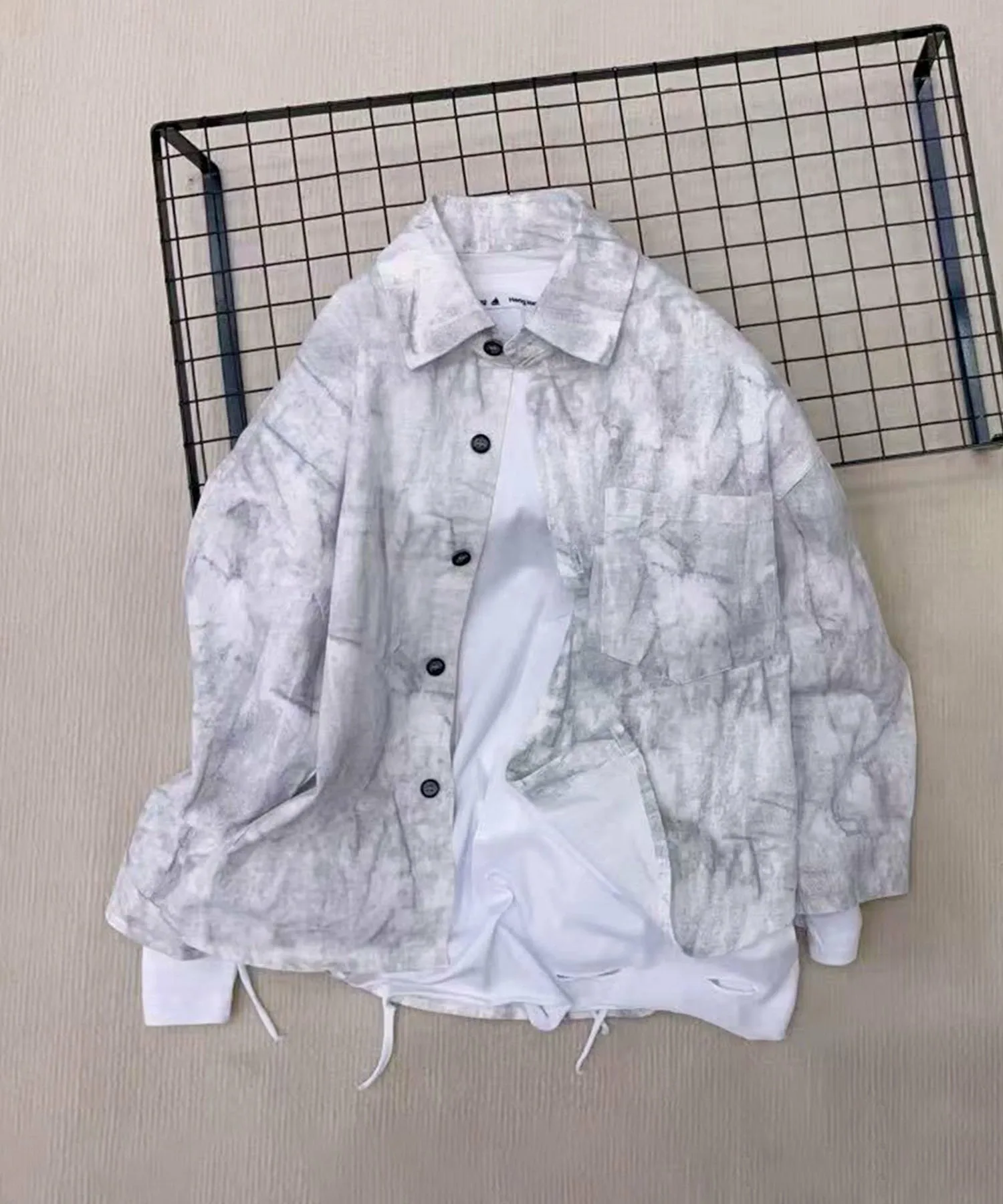 Детская футболка с рисунком в технике тай-дай [aimoha-KIDS-] Aimoha Kids, Light gray — фото 2