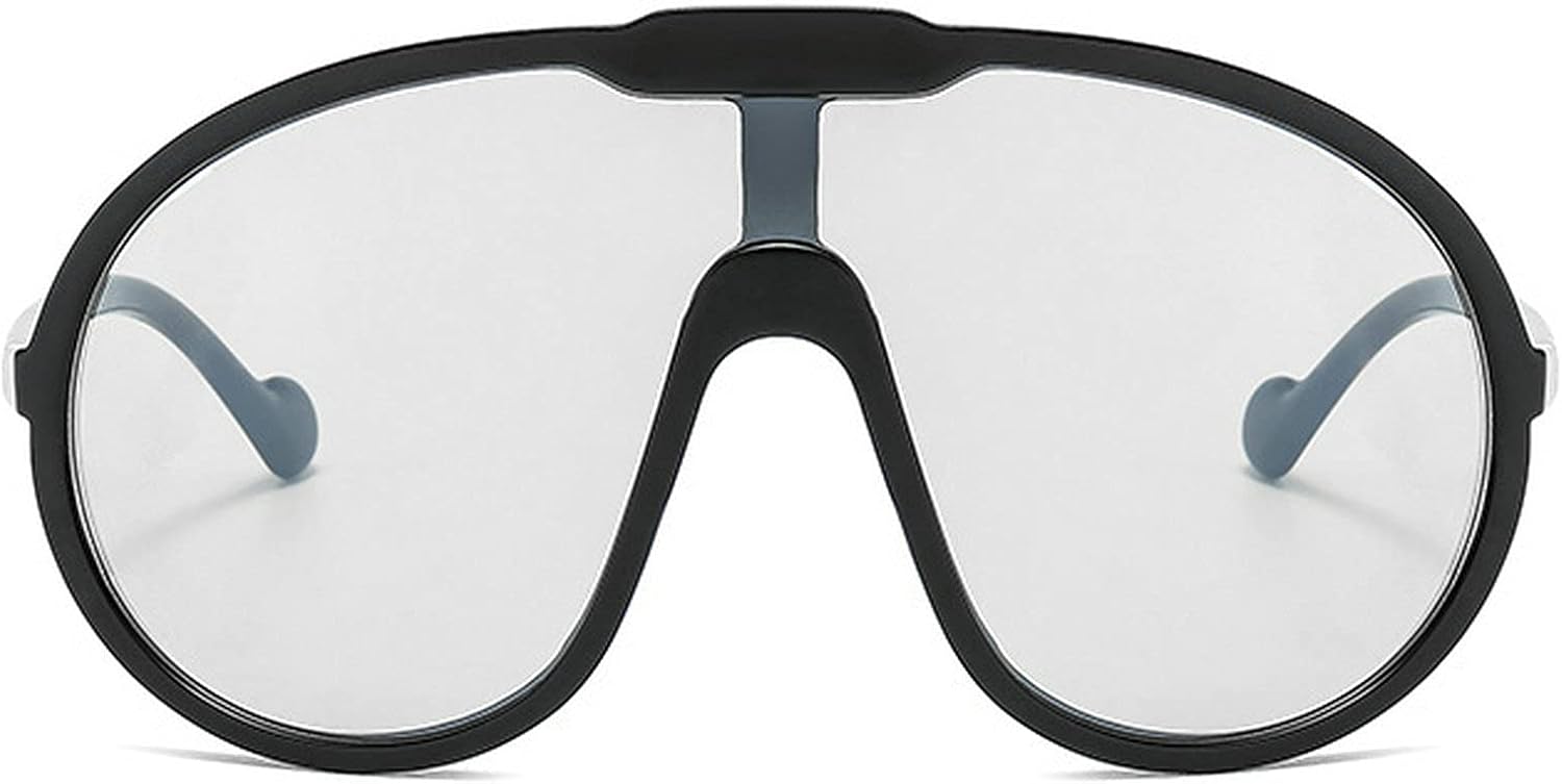 

Крупные цельные солнцезащитные очки для женщин и мужчин, модные винтажные солнцезащитные очки в стиле панк, большие очки с защитой от УФ-излучения UV400 mincl, Black&silver