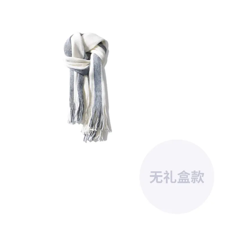 

Вязаный шарф унисекс, White & Gray