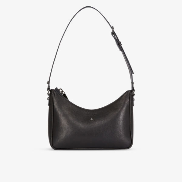 

Сумка через плечо из кожи с нефритовым черепом The Kooples, черный