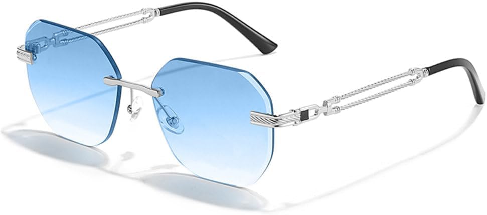 

Безободковые солнцезащитные очки с градиентным многоугольным оправой для мужчин и женщин, модные, для активного отдыха, летнего отдыха, путешествий и шопинга TYUVIVO, C02blue