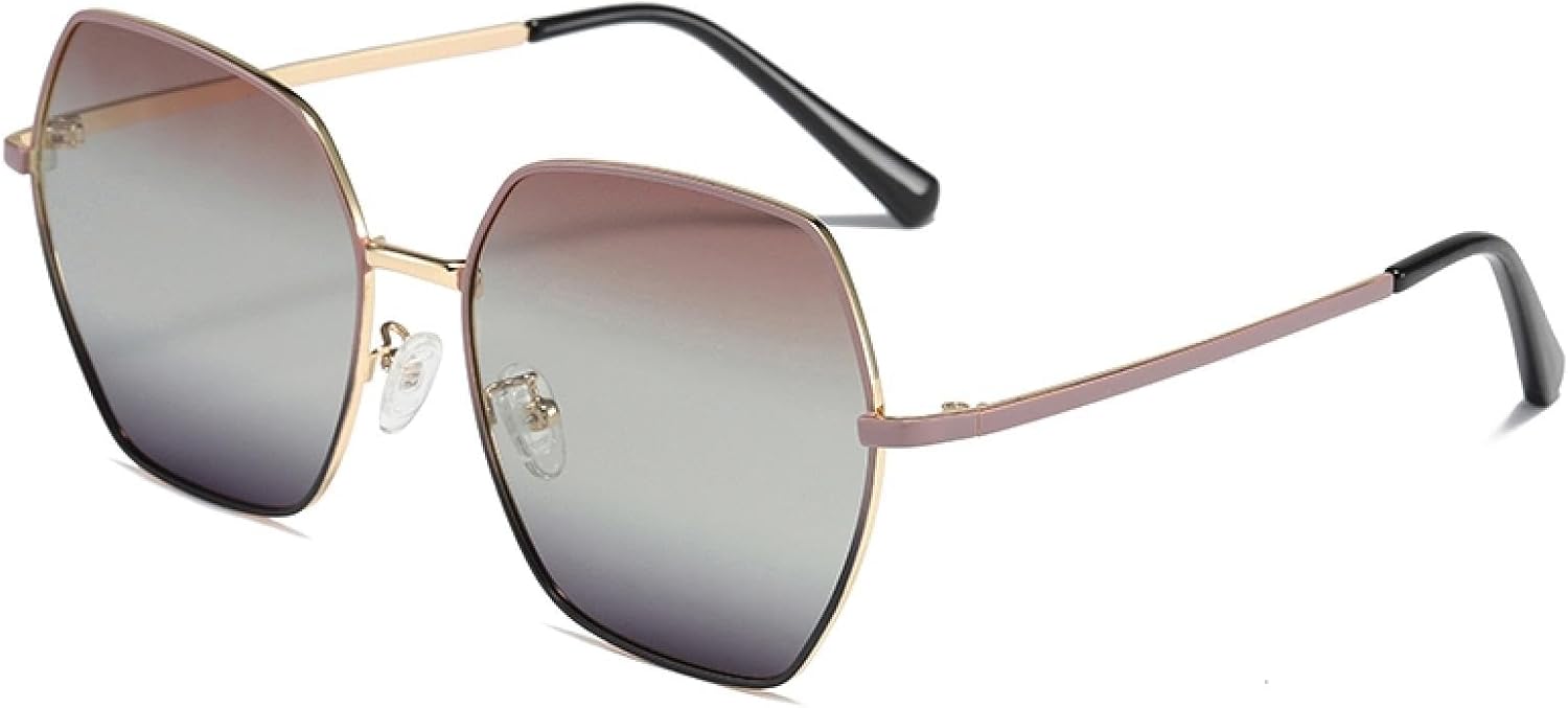 

Женские поляризованные солнцезащитные очки, мужские солнцезащитные очки с защитой от УФ-излучения UV400, металлическая оправа, для вождения, пляжа, вечеринок VFDHN, Gold Coffee Black