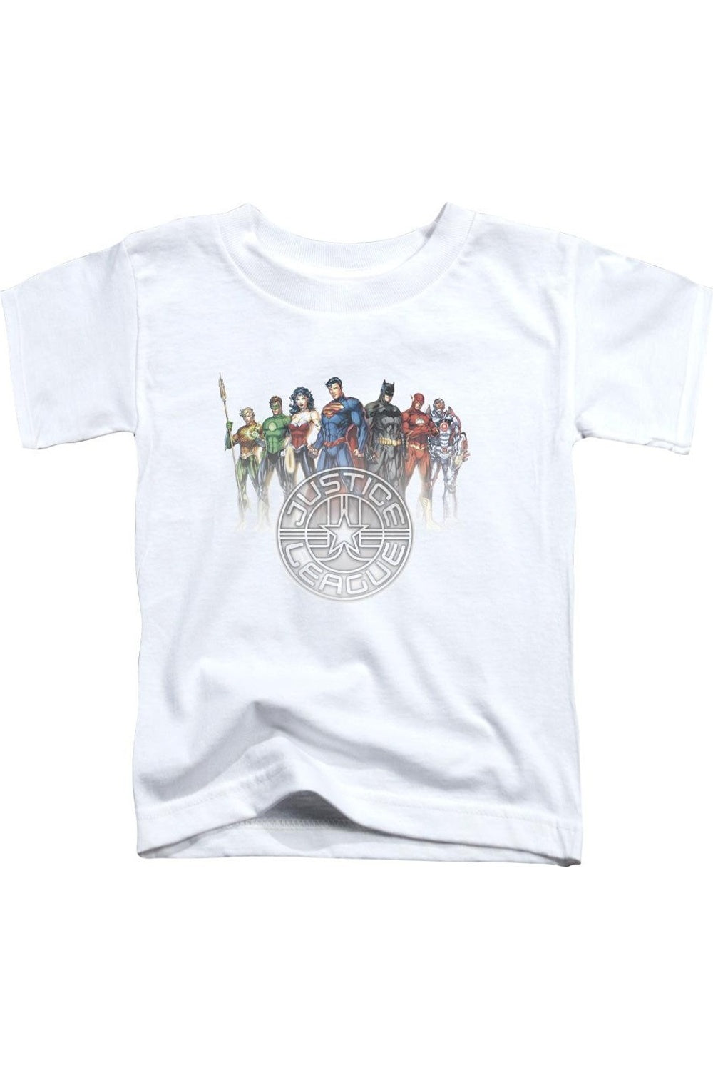 

Футболка с коротким рукавом для малышей с эмблемой Лиги Справедливости Америки Gildan, белый
