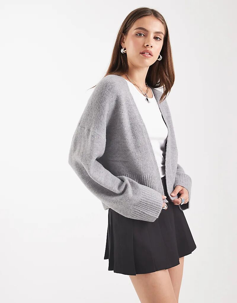 

Кардиган ASOS DESIGN от края до края светло-серого цвета