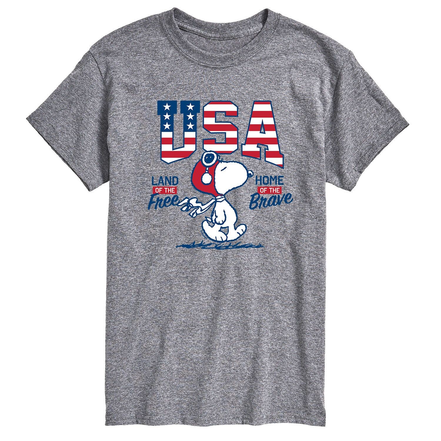 

Мужская футболка Peanuts USA Snoopy Free Brave Licensed Character