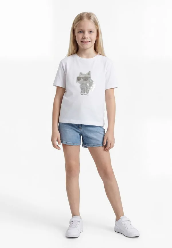 Футболка с принтом Karl Lagerfeld Kids, White