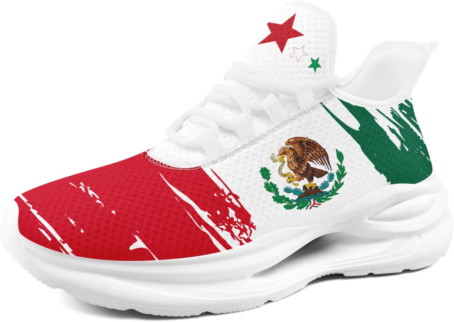 

Кроссовки AWSOLE с флагом Мексики для мужчин и женщин, с сеткой, легкие, дышащие, стильные, для занятий спортом, бега и фитнеса, белый/красный/зеленый/коричневый