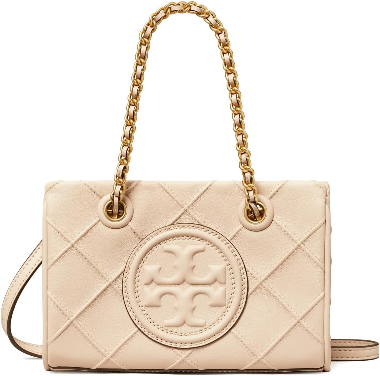 

Мягкая мини-тоут с цепочкой Fleming Tory Burch, цвет New Cream