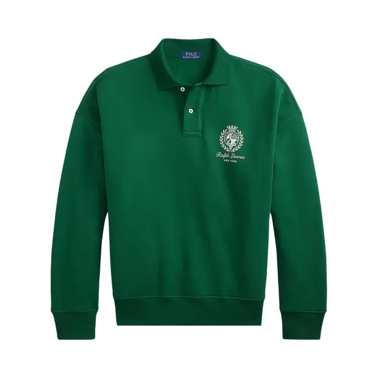 Футболка с длинными рукавами Polo Ralph Lauren Seasonal Fleece New York Graphic Polo 'New Forest', зеленый