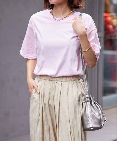 

Футболка из высококачественного хлопка, свободного кроя, с коротким рукавом GILDAN, светло-розовый