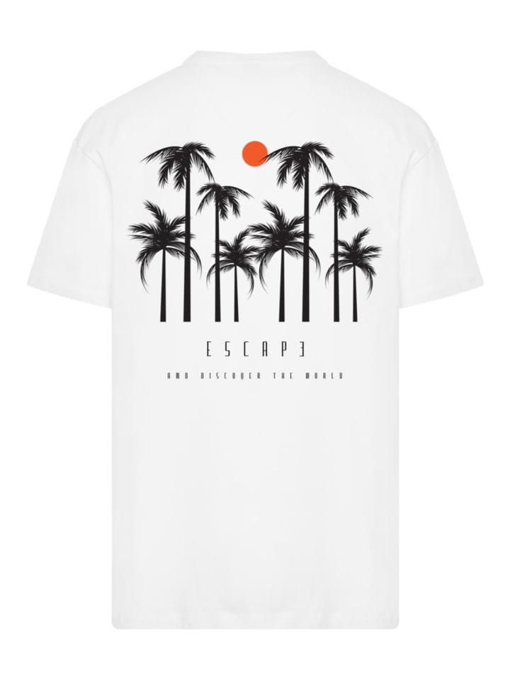 

Футболка большого размера "Escape" с изображением пальм белого цвета F4NT4STIC, Белый, Футболка большого размера "Escape" с изображением пальм белого цвета F4NT4STIC