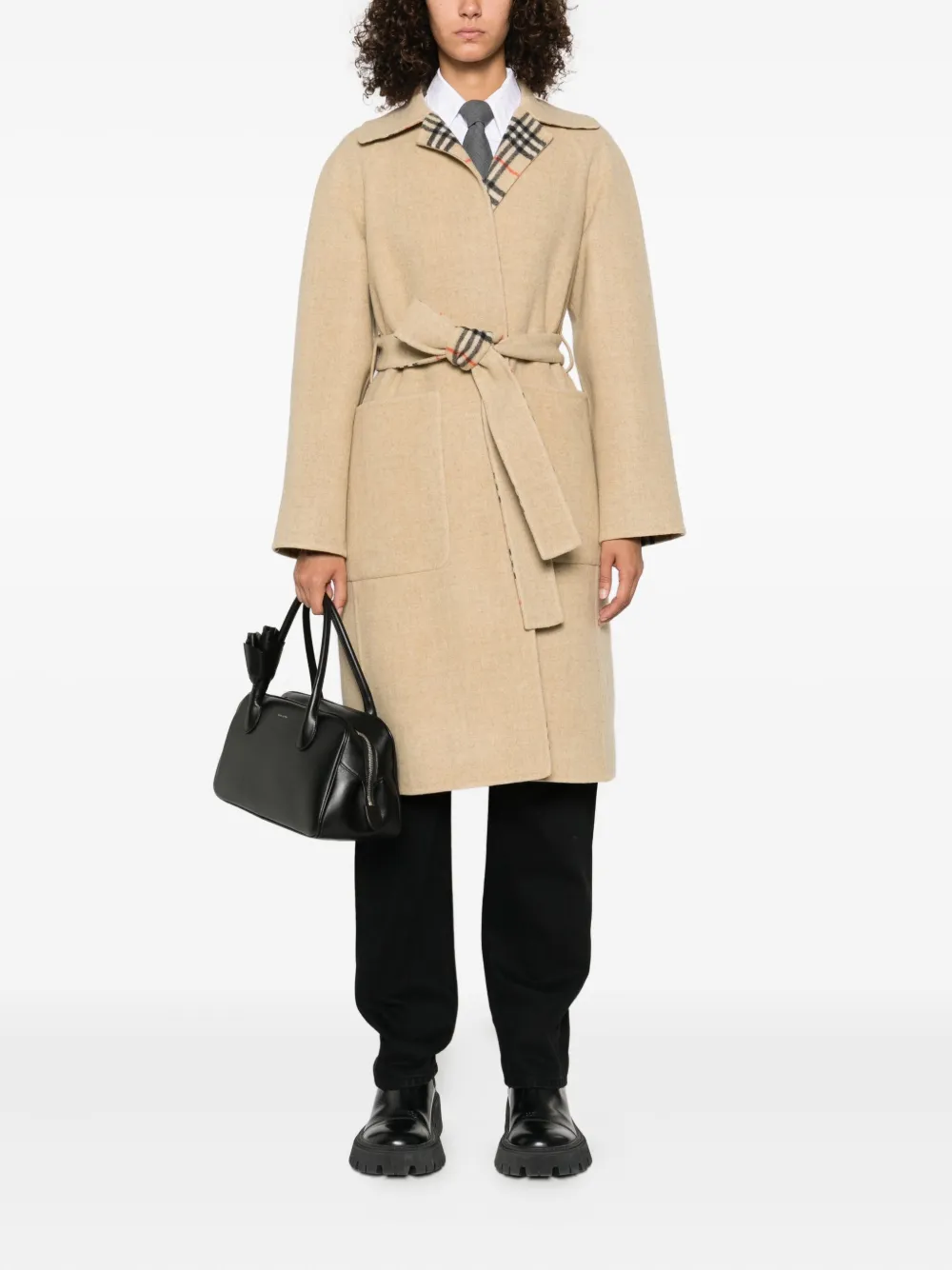 Пальто BURBERRY, женское, нейтральный, шерсть/вискоза — фото 2