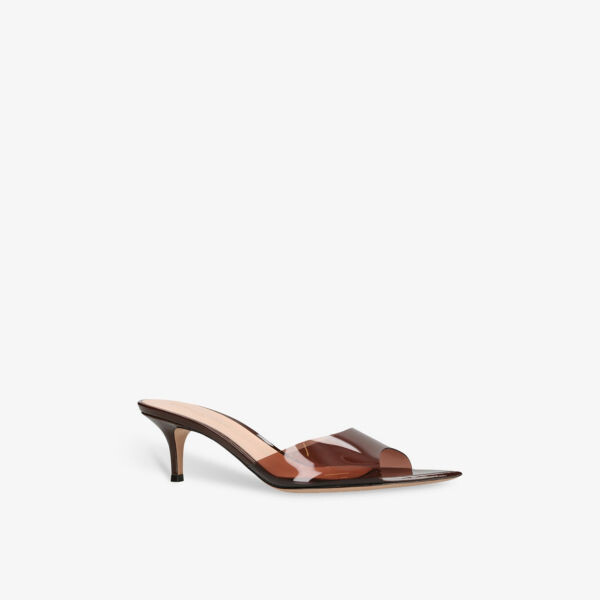 Мюли Vernice на каблуке из ПВХ с открытым носком Gianvito Rossi, коричневый — фото 3