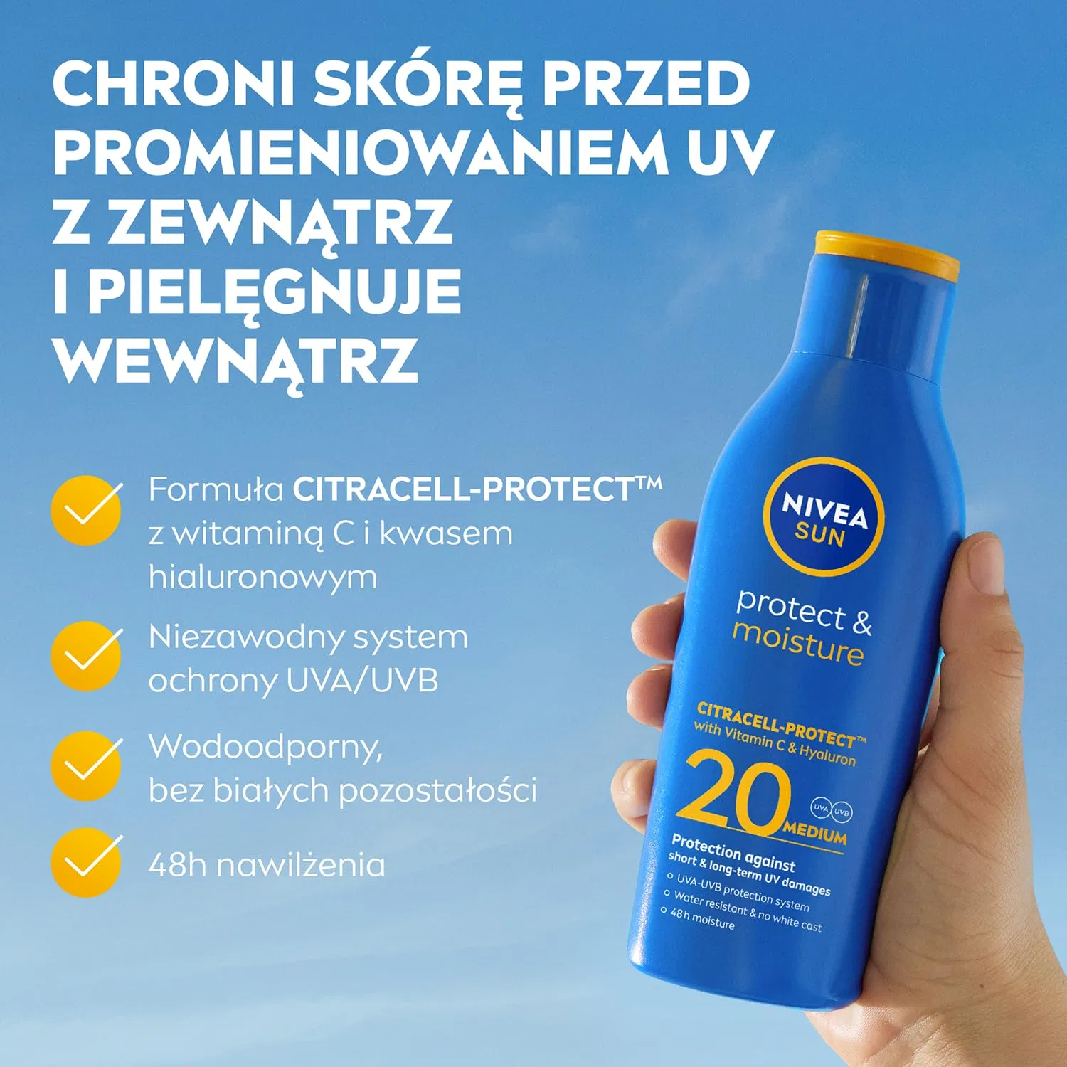 Увлажняющий солнцезащитный лосьон SPF 20 от NIVEA SUN, 200 мл Nivea Sun — фото 3