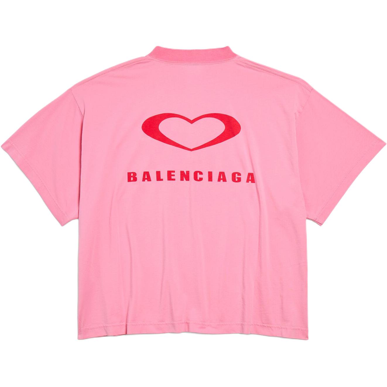 Футболка с удлиненным плечом женская Balenciaga, розовый — фото 2
