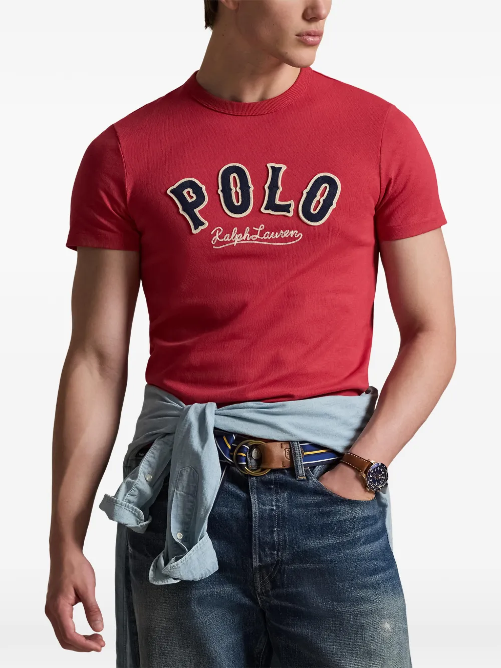 Футболка с круглым вырезом и короткими рукавами POLO RALPH LAUREN, красный — фото 3