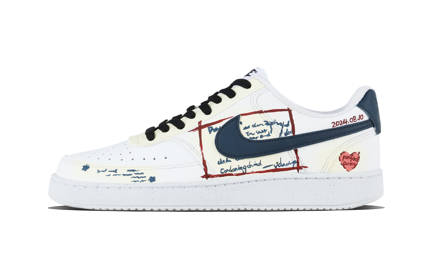 

Nike Court Vision 1 Love Letter Abrasion Resistant Low top Skateboard Shoes Unisex бежевые