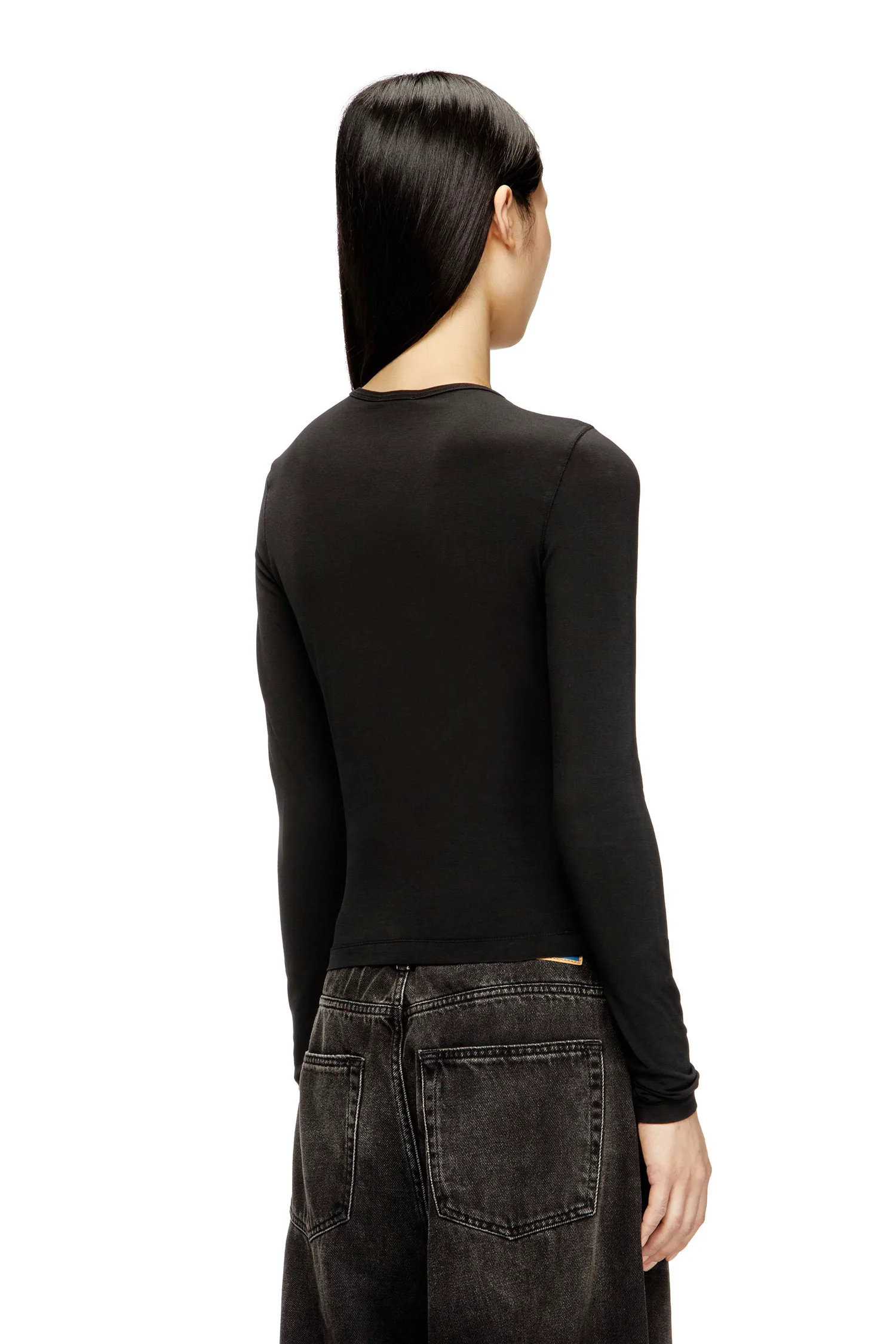 Женская футболка с длинным рукавом T-UNCUTIESLONG-LS-OD Diesel, black — фото 3