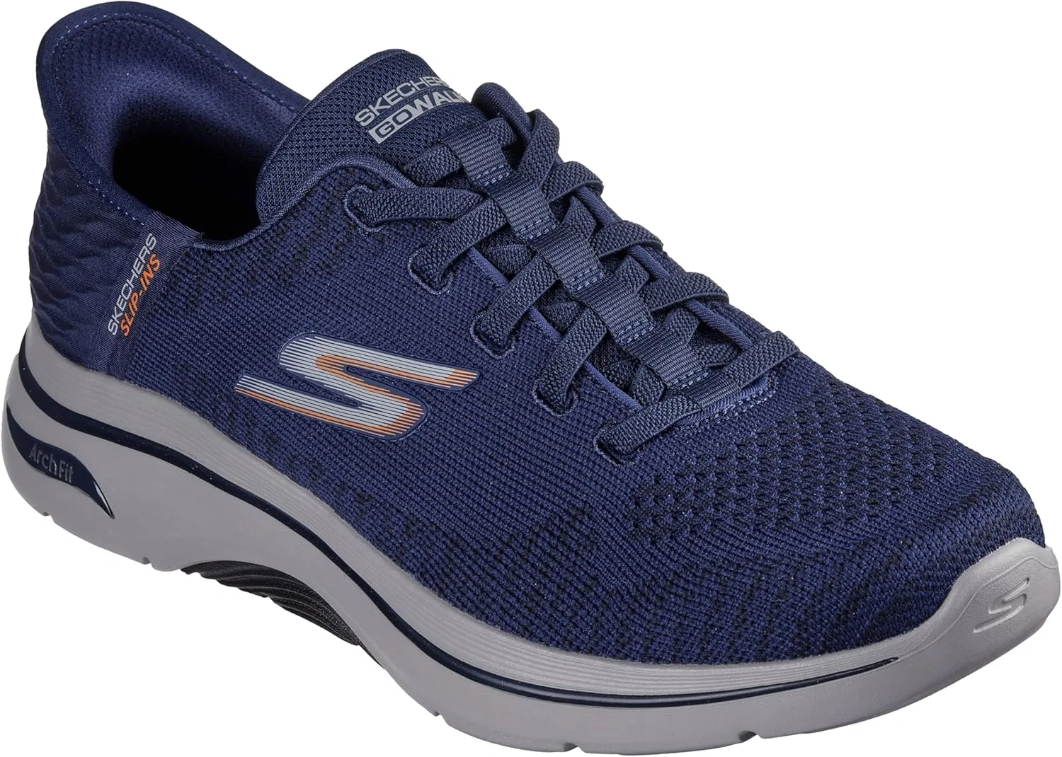 Мужские кроссовки Skechers Go Walk Arch Fit 2.0 - GrandSneaker, Navy Orange — фото 4