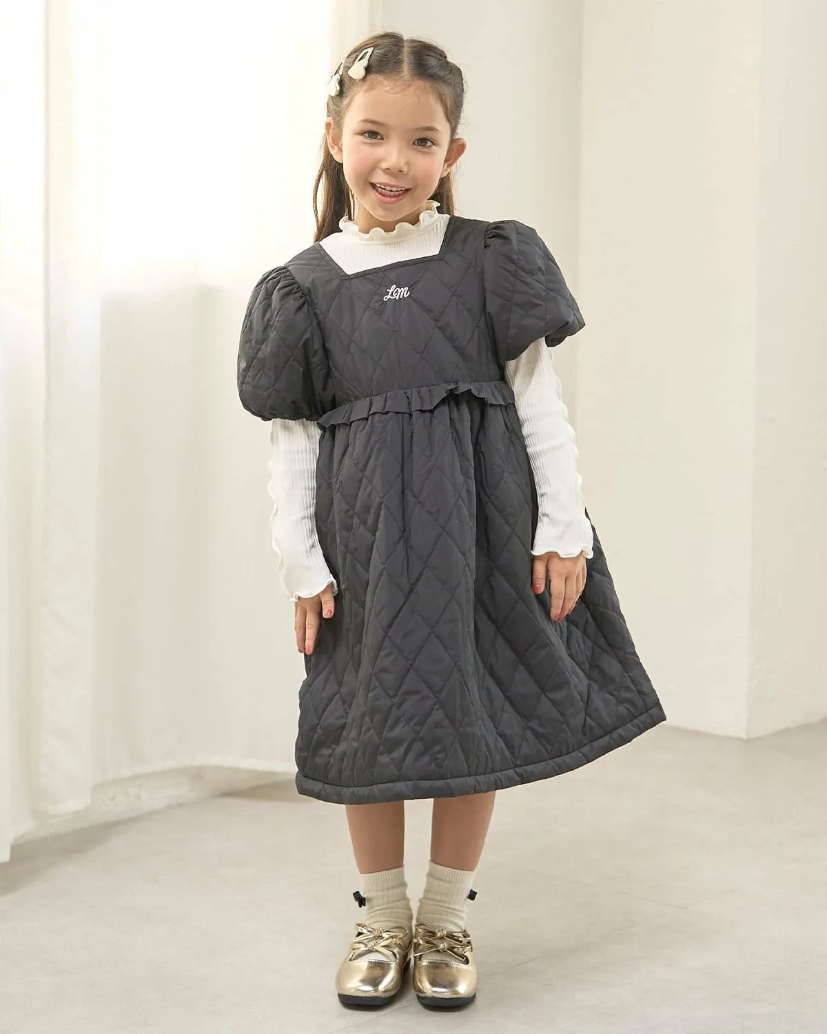 Стеганое пышное платье Lycee mine, Black