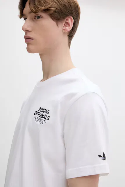 Футболка хлопковая bawełniany Adidas Originals, белый — фото 4