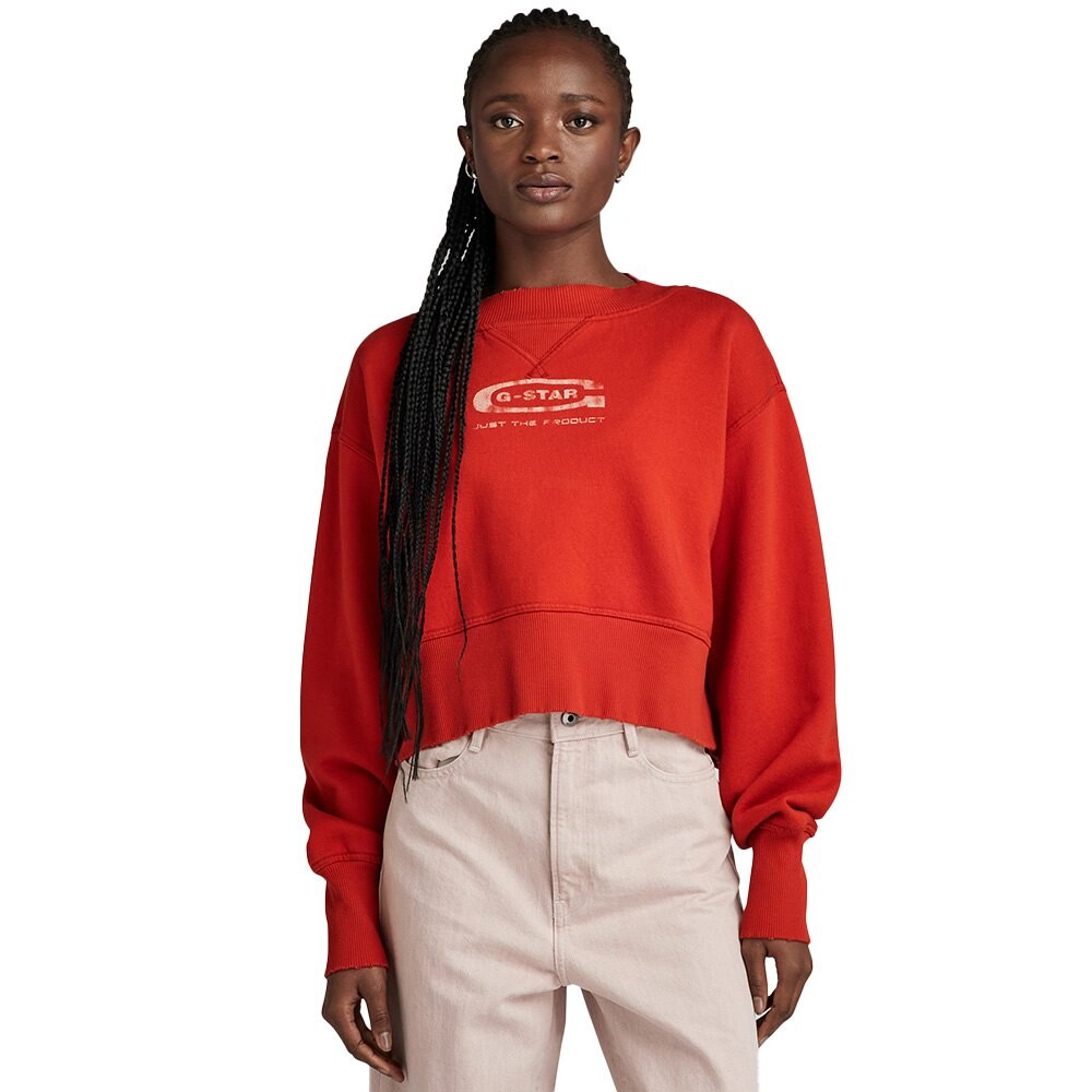 

Толстовка G-Star Vintage Cropped Logo Loose, красный