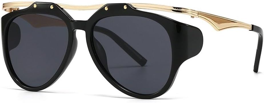 

Модные женские солнцезащитные очки-пилот с двойной перемычкой, ретро-градиентные солнцезащитные очки с защитой от УФ-излучения UV400, модные и уникальные мужские солнцезащитные очки SKFGNX, Black Grey