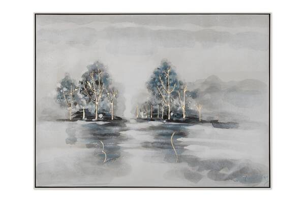 

Акриловая картина KUNSTLOFT gerahmt Spaziergang im Herbst цвет blau/grau