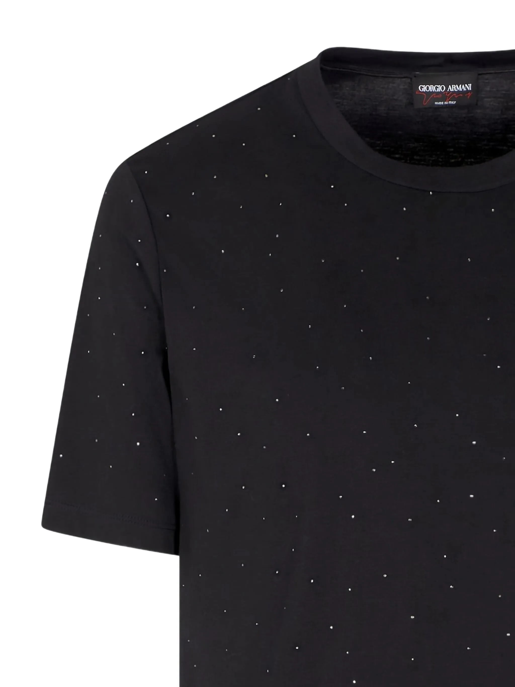 

Футболка,украшенная стразами Giorgio Armani, черный