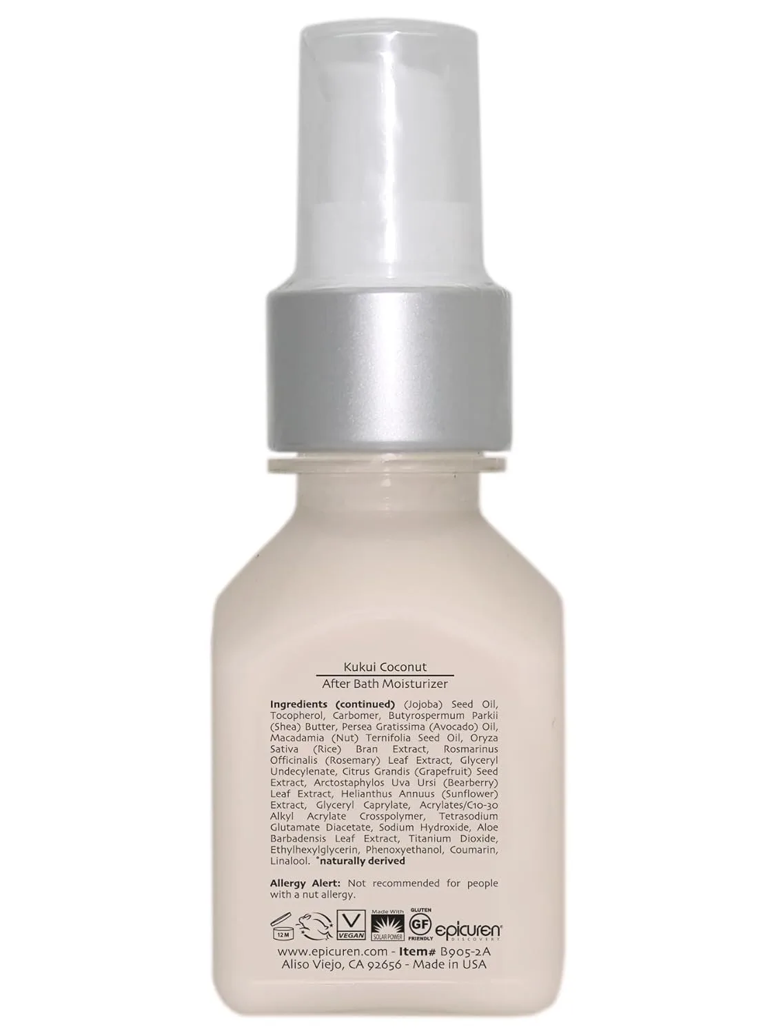 Увлажняющий крем для тела Epicuren Discoveren After Bath с ароматом кокоса кукуи. 56.70 г (1 шт.) Epicuren Discovery — фото 3