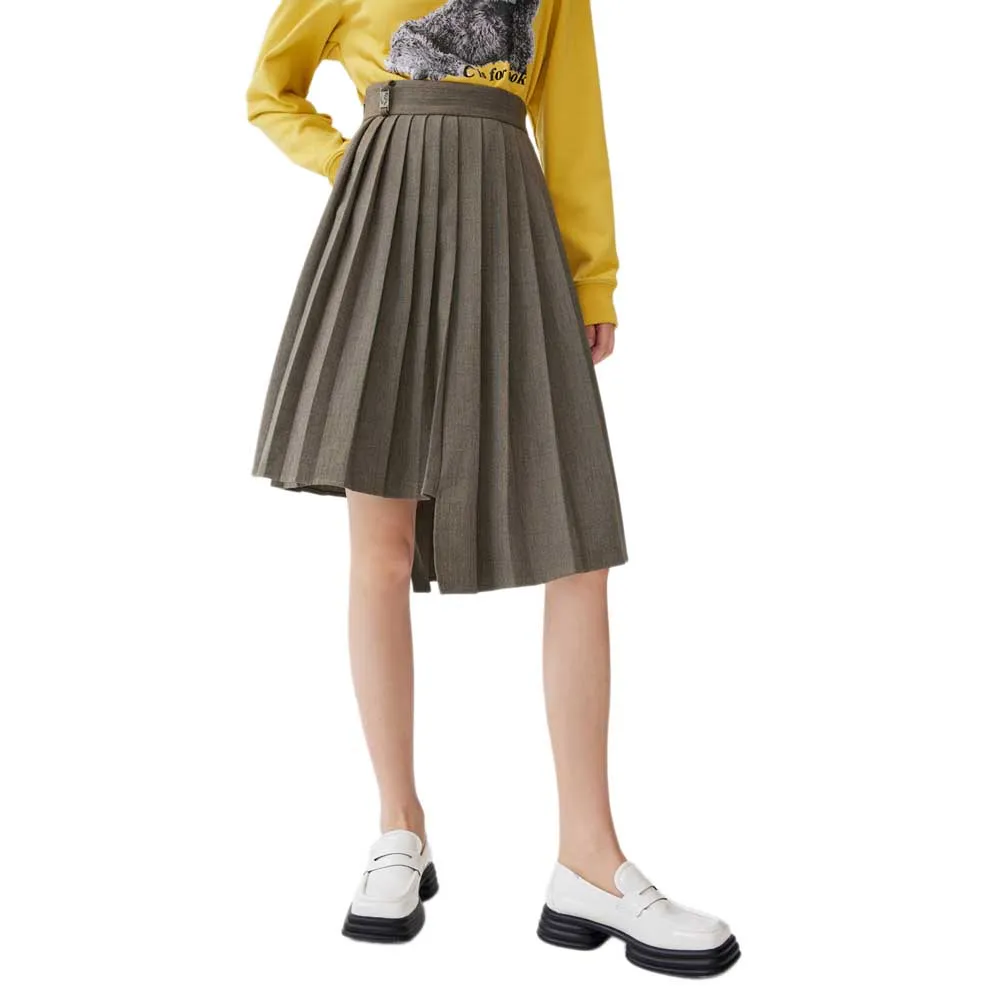 

Юбка Lily Irregular Pleated midi skirt, коричневый