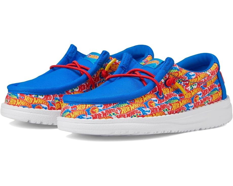 

Лоферы Hey Dude Kids Wally Hot Wheels, цвет Blue/Multi