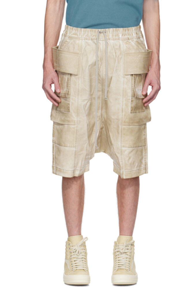 

Бежевые джинсовые шорты Hollywood Creatch Cargo Pods Rick Owens DRKSHDW