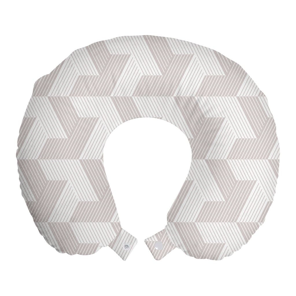 

ABAKUHAUS Современная дорожная подушка для шеи, диагональные полосы в оттенках серого, дорожная вещь из пенопласта для самолета и автомобиля, 30x30 см, бледно-серо-коричневый и белый