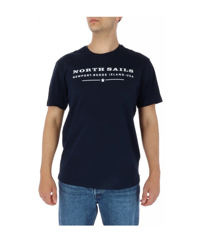 

Желтая футболка с короткими рукавами и круглым вырезом. North Sails, синий