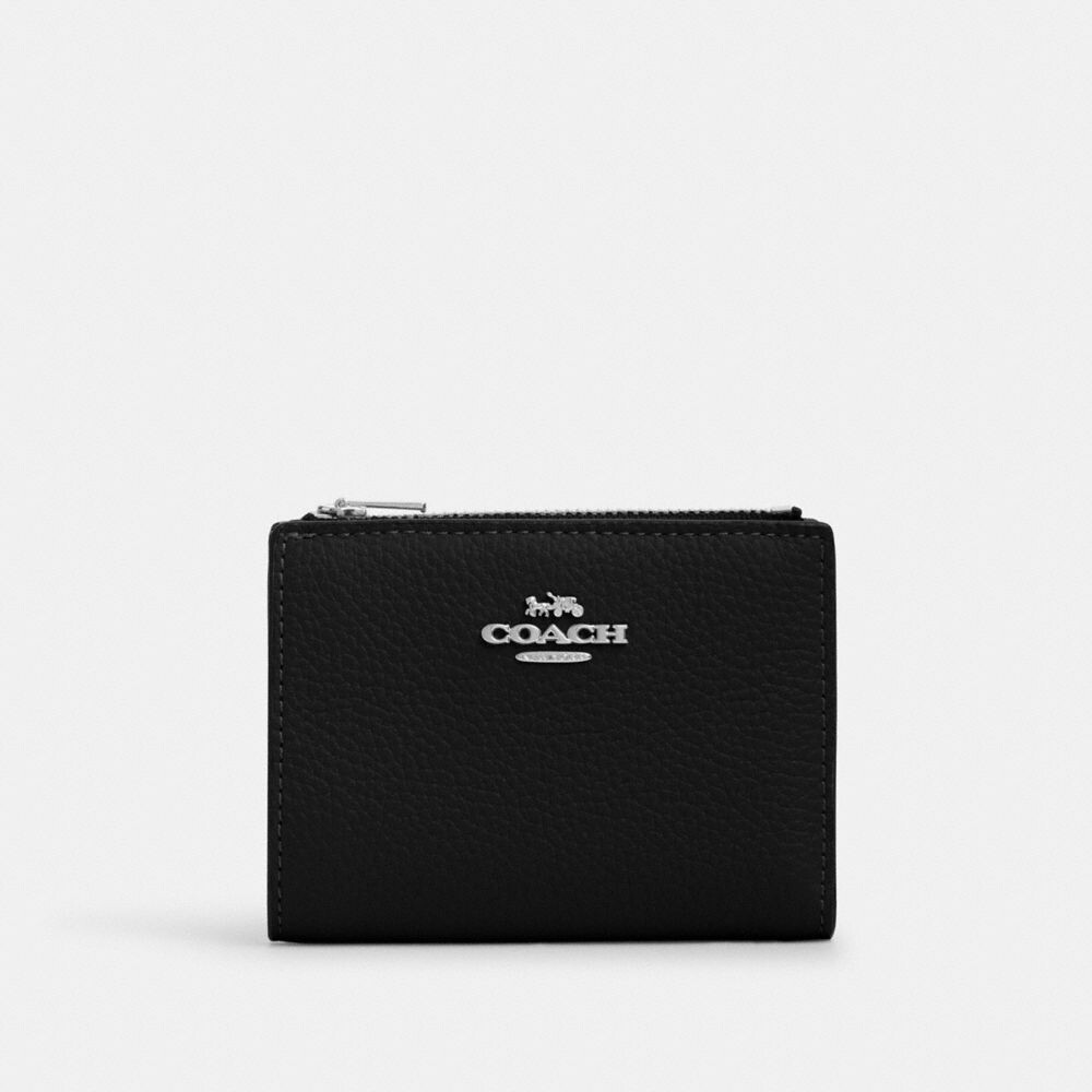 

Маленький кошелек COACH Bifold, серебряный/черный