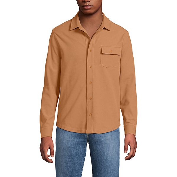 

Мужская футболка с длинным рукавом Lands' End, Butter Brown