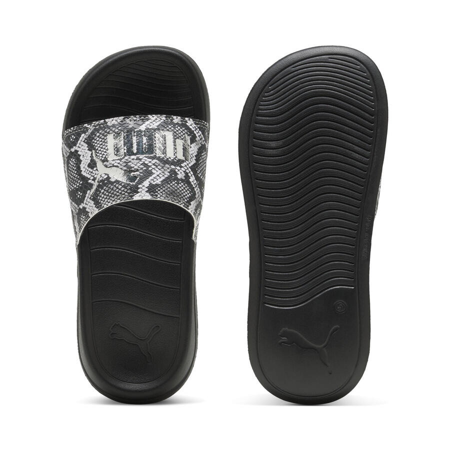 Женские шлепанцы Popcat 20 Snake Chic PUMA, цвет черный, серебристый, металлик — фото 3