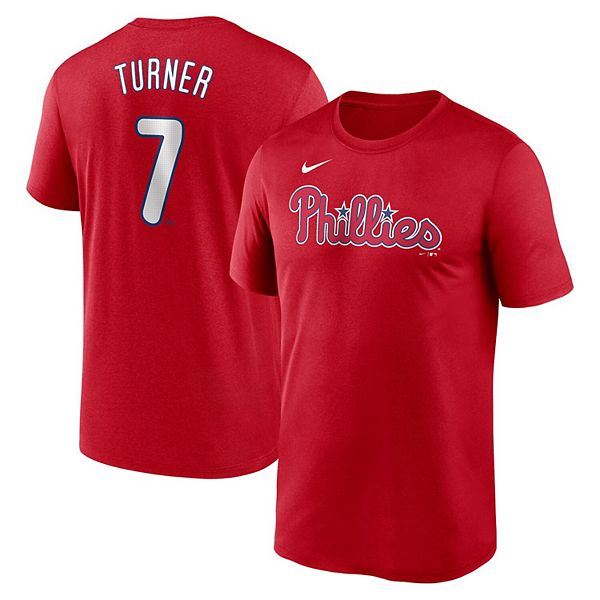 

Мужская футболка philadelphia phillies с именем и номером trea turner Nike