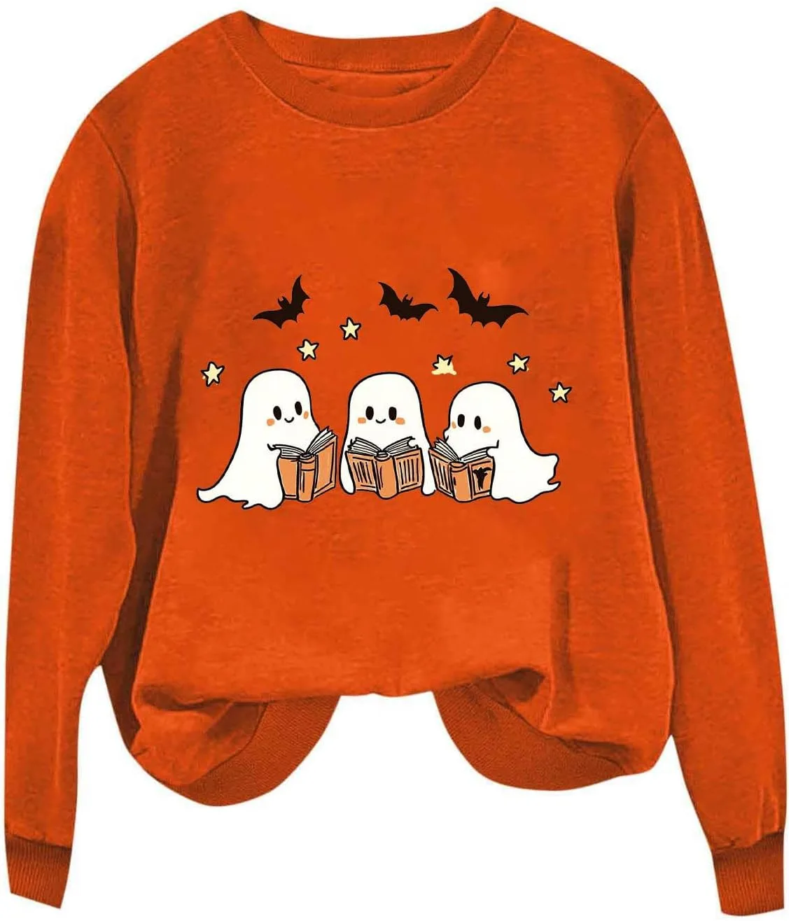 

Свитшот Halloween для женщин с принтом "Призрак читает книги"